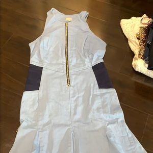 Guess denim light blue flounce flare dress s